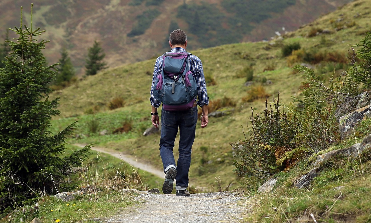 mountaineering, man, trail